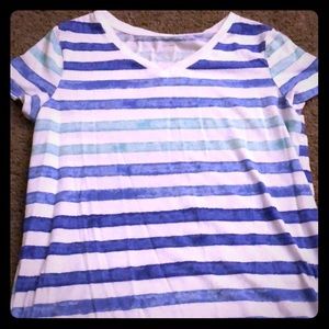 Different blue tones girls striped shirt